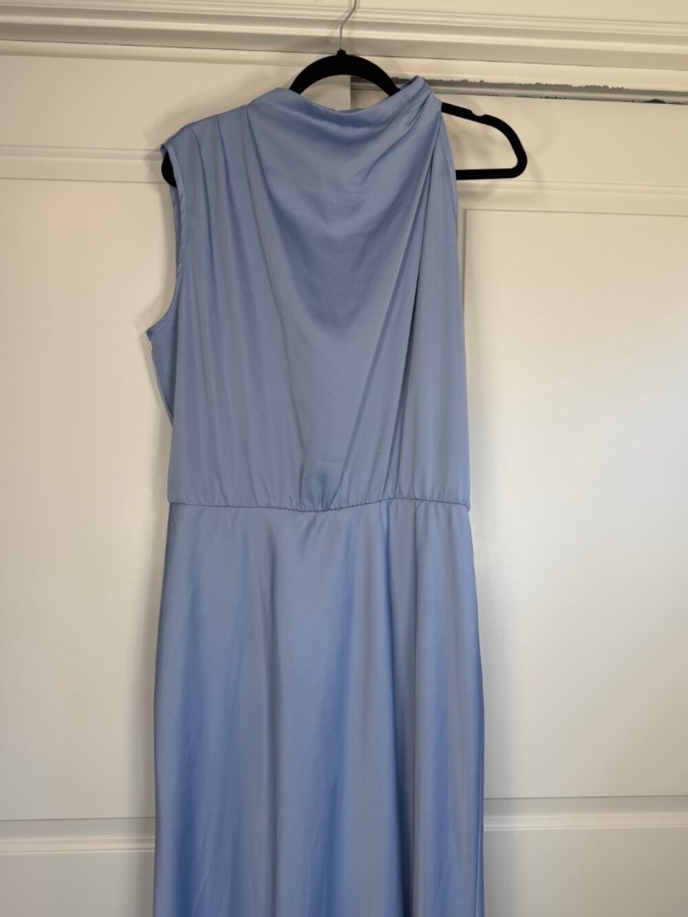 PrettyGarden Light Blue Satin Halter Midi Dress XXL - Picture 6 of 11